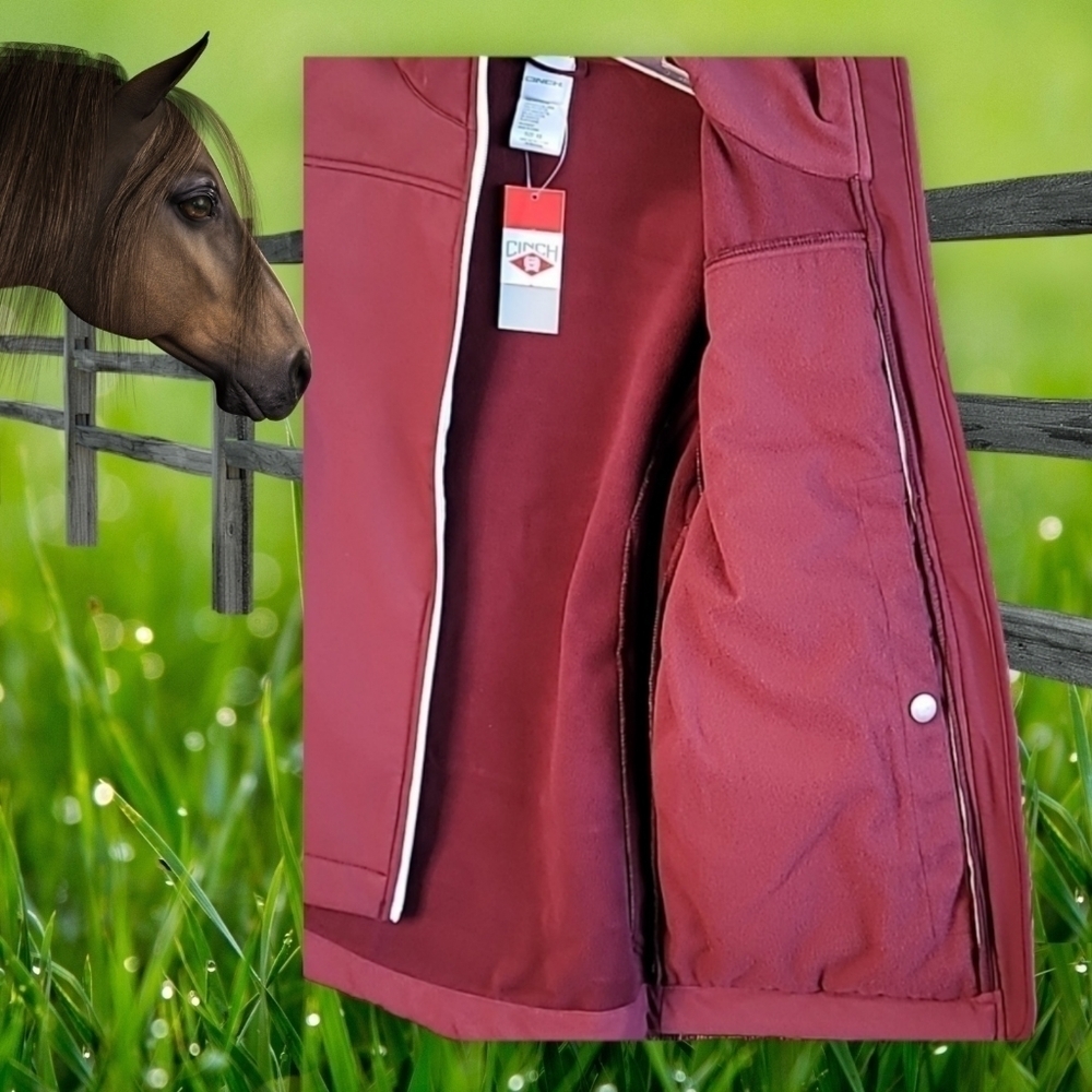 Cinch Women's Bonded Burgundy Jacket concealed carry Size XS New with tags - Picture 6 of 14